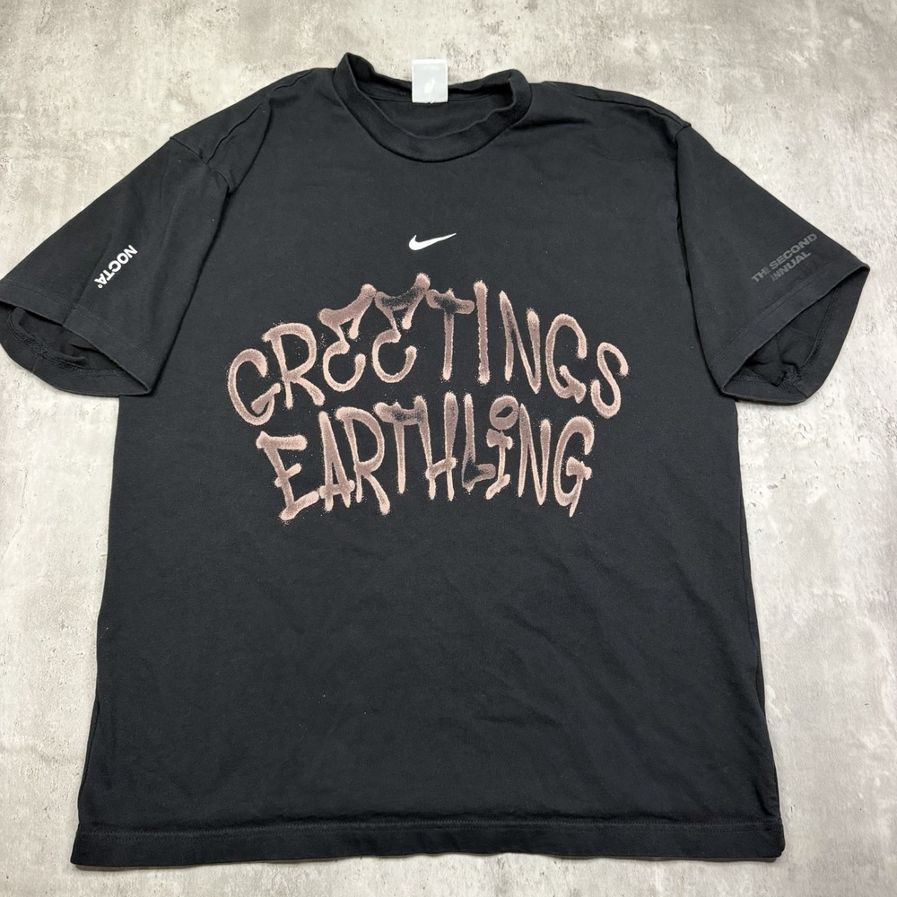 Nike Nocta Shirt Greetings Earthlings Drake Center Swoosh Alien Black Large